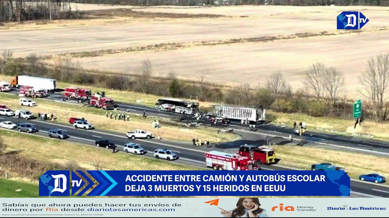 Accidente entre camión y autobús escolar deja 3 muertos y 15 heridos en EEUU | El Diario en 90 segundos