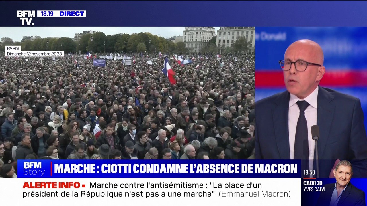 Éric Ciotti, président des Républicains: "Pour moi ce qui était indigne, c'est l'absence du président de la République" à la marche contre l'antisémitisme