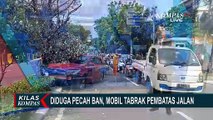 Diduga Hilang Kendali Akibat Pecah Ban, Mobil Tabrak Pembatas Jalan di Cempaka Putih!