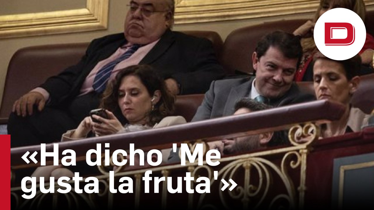El equipo de Ayuso desmiente un insulto a Sánchez desde la tribuna de invitados: «Ha dicho 'Me gusta la fruta'»