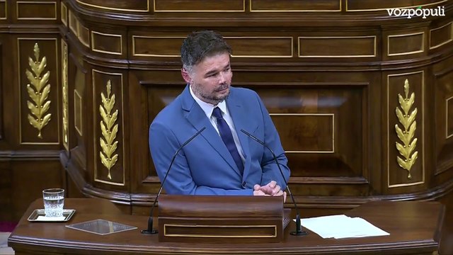 Rufián advierte a Sánchez en la sesión de investidura: No se la juegue