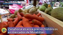 Zanahoria alcanza precios históricos en mercados de Minatitlán