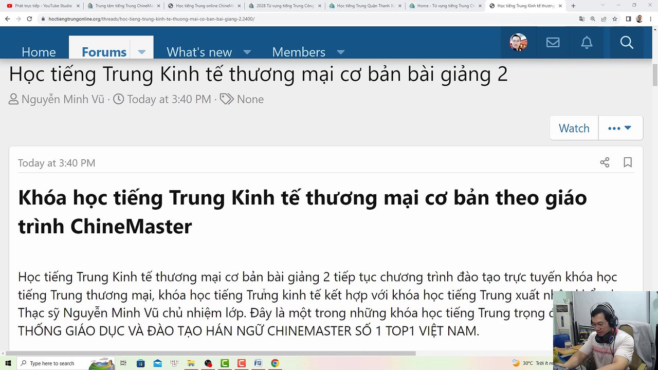 [ChineMaster] Học tiếng Trung Kinh tế Thương mại xuất nhập khẩu bài 2
