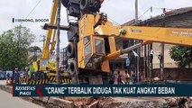 Diduga Tak Kuat Angkat Beban, Crane Terbalik di Lokasi Perbaikan Jalan Mayor Oking Bogor