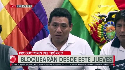 Productores en emergencia: Vía Cochabamba – Santa Cruz amanecerá bloqueada este jueves