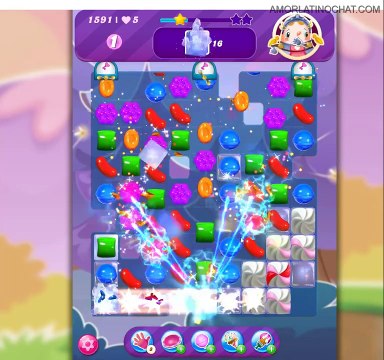 Playing Candy Crush Saga Level 1,591 jugando candy chush Saga Nivel 1,591 gaming game