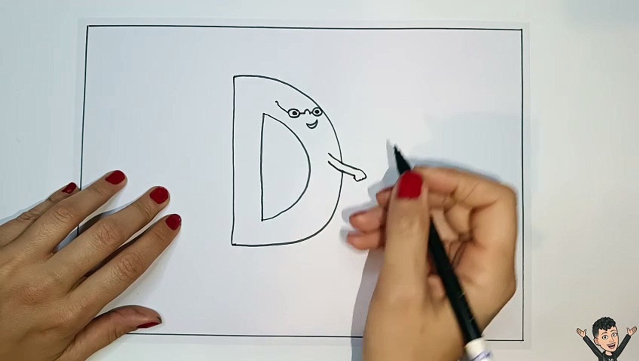 Alfabe D harfi - Kolay D harfi çizimleri - Alphabet letter D # ...