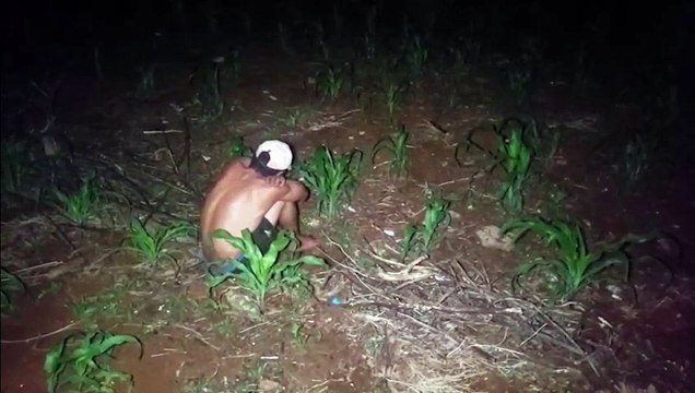 Jovem é contido por moradores no Cascavel Velho ao pular muro para furtar fios