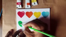 How to draw heart color acrylic paint easy ｜Painting Tutorial