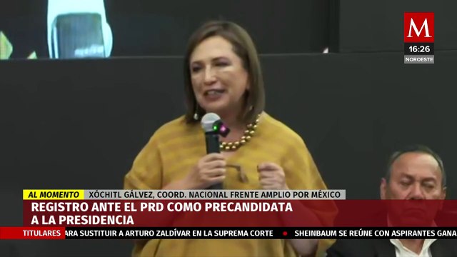 Xóchitl Gálvez se registra ante el PRD como precandidata a la presidencia de 2024