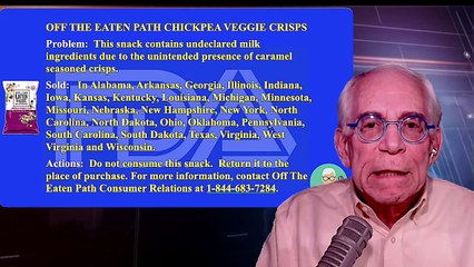 Off The Eaten Path Chickpea Veggie Crisps Contain Milk