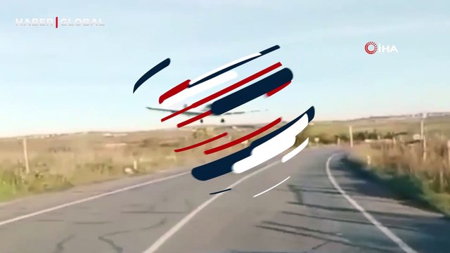 Çatalca'da yürekleri ağızlara getiren görüntü! Uçak minibüsü teğet geçti