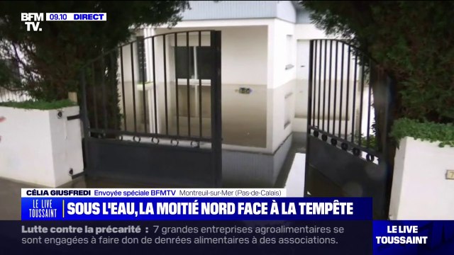 Inondations dans le Pas-de-Calais: encore de la pluie à Montreuil-sur-Mer alors que l'eau n'est toujours pas redescendue