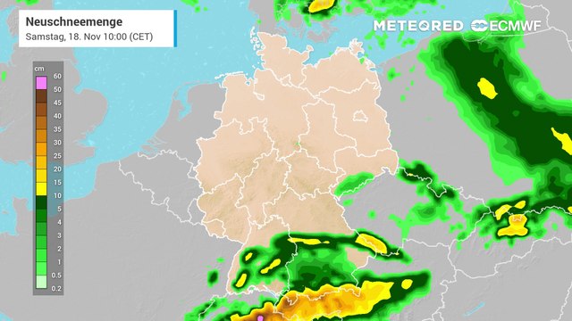 Schneefall in der kommenden Nacht in Süddeutschland! Achtung: Hier könnte es weiß werden!