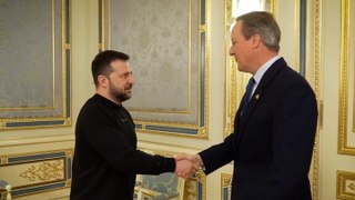 David Cameron meets Volodymyr Zelensky as new foreign secretary makes first trip to Ukraine
