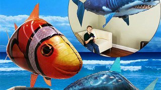Remote Control Shark Toys Air Swimming Fish Infrared RC Air Balloons Inflatable RC Flying Air Plane Kids Toys