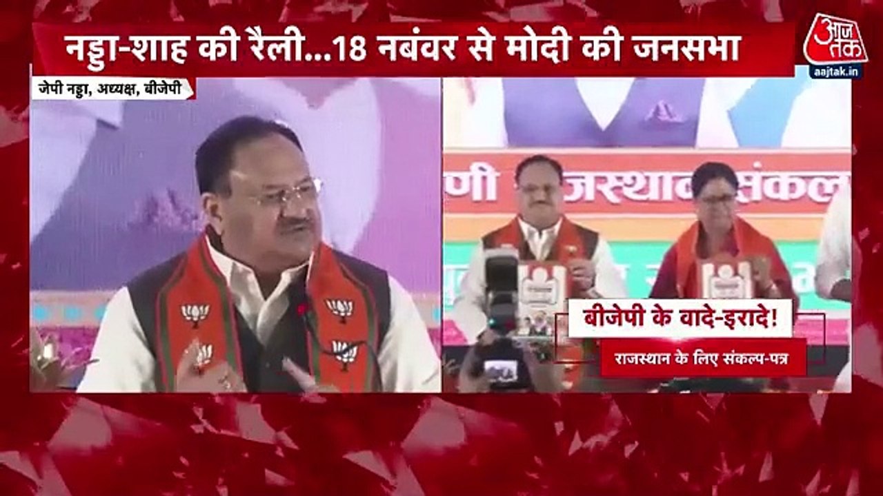 BJP Maifesto as 'Sankalp Patra' released in Rajasthan