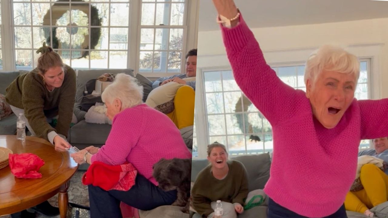 95-Year-Old Grandma Screams And Jumps With Joy When She Discovers She's Going To Be Great Grandma | Happily TV