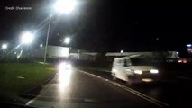 Near miss with wrong-way driver caught on dashcam