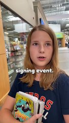 Joyful Book Signing Surprise: Daughter's Amazement Meeting Favorite Author!