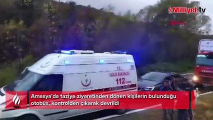 Amasya'da otobüs devrildi! 27 yaralı var