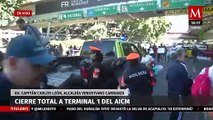 Bloquean acceso a la Terminal 1 del AICM en exigencia de medicamentos contra el cáncer