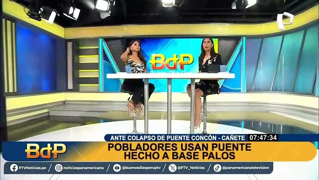 Alerta en Cañete: pobladores usan puente a base de palos tras colapso de puente Concón