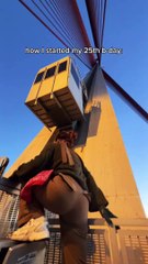 En lo más alto del puente atirantado