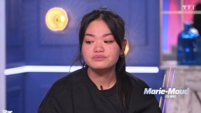 Marie-Maud, submergée par l'annonce des nominations dans la Star Academy (TF1), exprime son refus de partir en larmes.