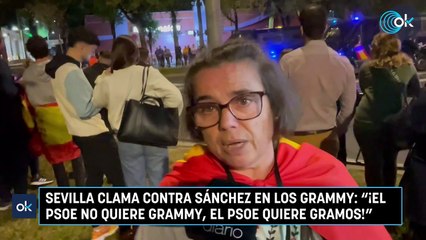 Sevilla clama contra Sánchez en los Grammy: "¡El PSOE no quiere Grammy, el PSOE quiere gramos!"