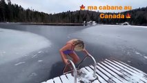 Karin Viard a tenté le plongeon dans l'eau glacée au Canada