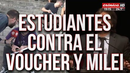 Cientos de estudiantes se concentran en contra de las ideas de Milei
