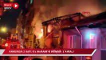 Bursa'da devrilen elektrikli ısıtıcıdan çıkan yangında 2 katlı ev harabeye döndü: 1 yaralı
