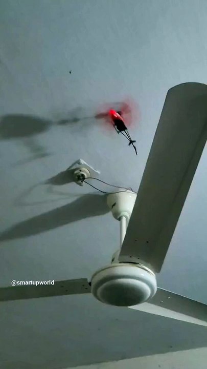 Helicopter stuck in the ceiling