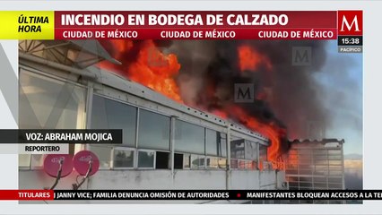 Reportan incendio en bodega de calzado en la CdMx