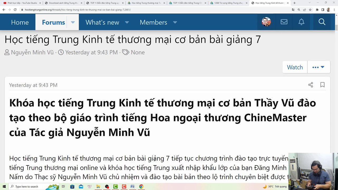 [ChineMaster] Học tiếng Trung Kinh tế Thương mại xuất nhập khẩu bài 7