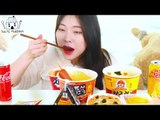 ASMR MUKBANG| Convenience store(TEUMSAE Rame, Giant Tteokbokki, Rolled Cheese Omelettes).