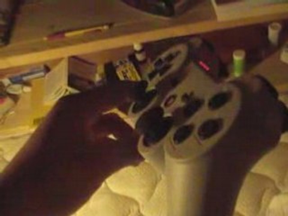 Manette PS3 Blanche+LED