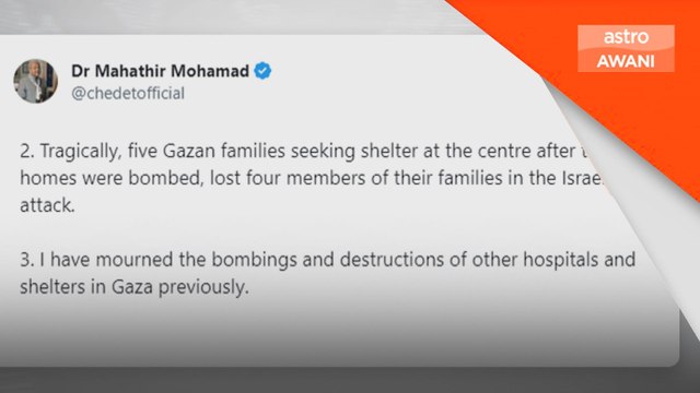 Pusat Fisioterapi Dr. Siti Hasmah & Enaya musnah dibedil Zionis - Tun Mahathir