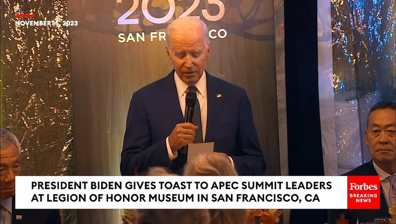 President Biden Toasts APEC Summit Leaders At Legion of Honor Museum In San Francisco, California