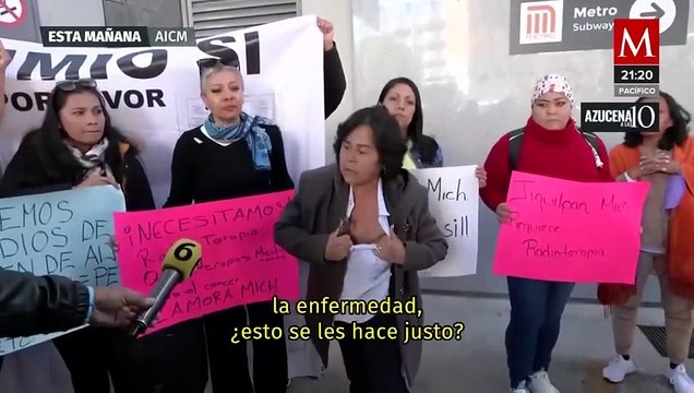 Mujeres con cáncer de mama se manifiestan en AICM por falta de tratamientos