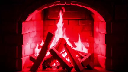 Relax In Front Of A Cozy Red Fireplace | Fireplace Sound