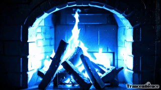 Relax In Front Of A Majestic Blue Fireplace | Fireplace Sound