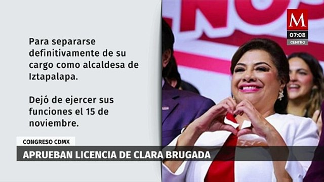 Aprueban licencia a Clara Brugada para separarse definitiva como alcaldesa