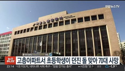 고층아파트서 초등학생이 던진 돌 맞아 70대 사망
