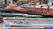 Playa se convierte en cementerio de lanchas tras el paso de Otis