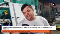 Gran demanda en vidrierías tras los destrozos por la tormenta en posadas