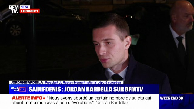 Rencontre entre Emmanuel Macron et les chefs de parti: Nous avons abordé un certain nombre de sujets qui aboutiront, à mon avis, à peu d'évolutions , affirme Jordan Bardella (RN)