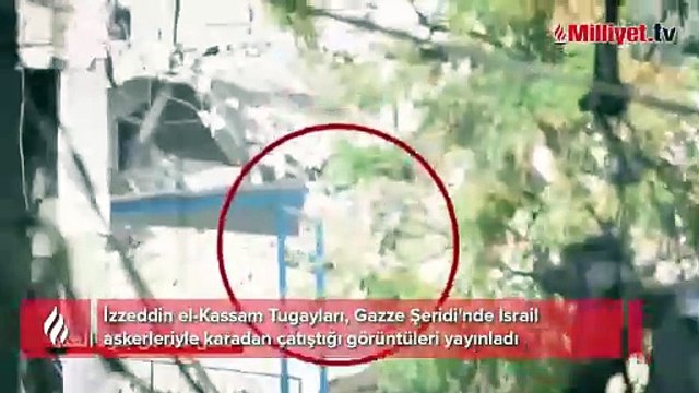 İzzeddin el-Kassam Tugayları, abluka altındaki İsrail askerleriyle karadan çatıştığı görüntüleri yayınladı