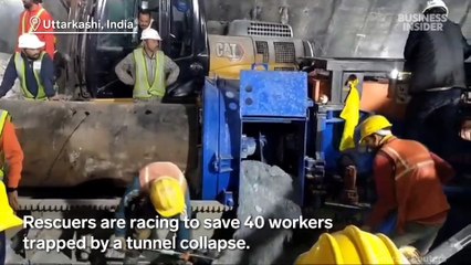 Rescuers race to save 40 workers trapped in India tunnel